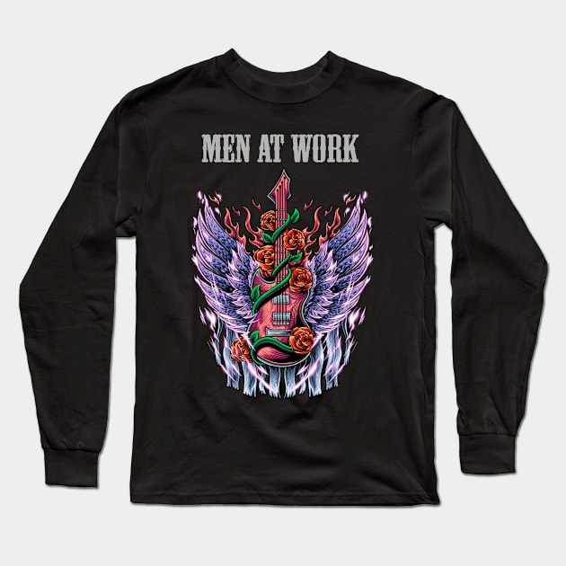 WORK AT THE MEN BAND Long Sleeve T-Shirt by Roxy Khriegar Store